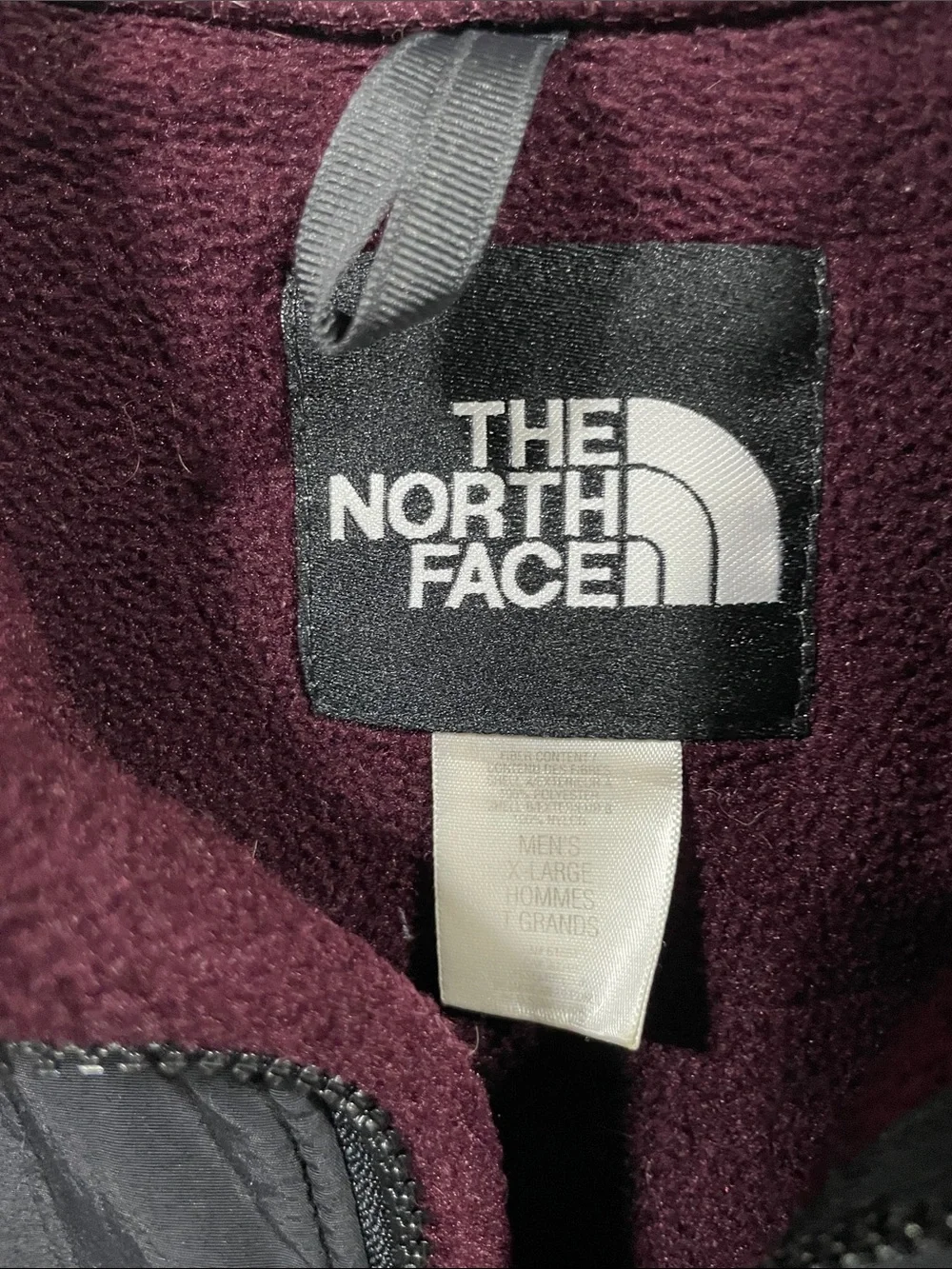 The North Face Men's Maroon and Black Denali Performance Fleece Jacket